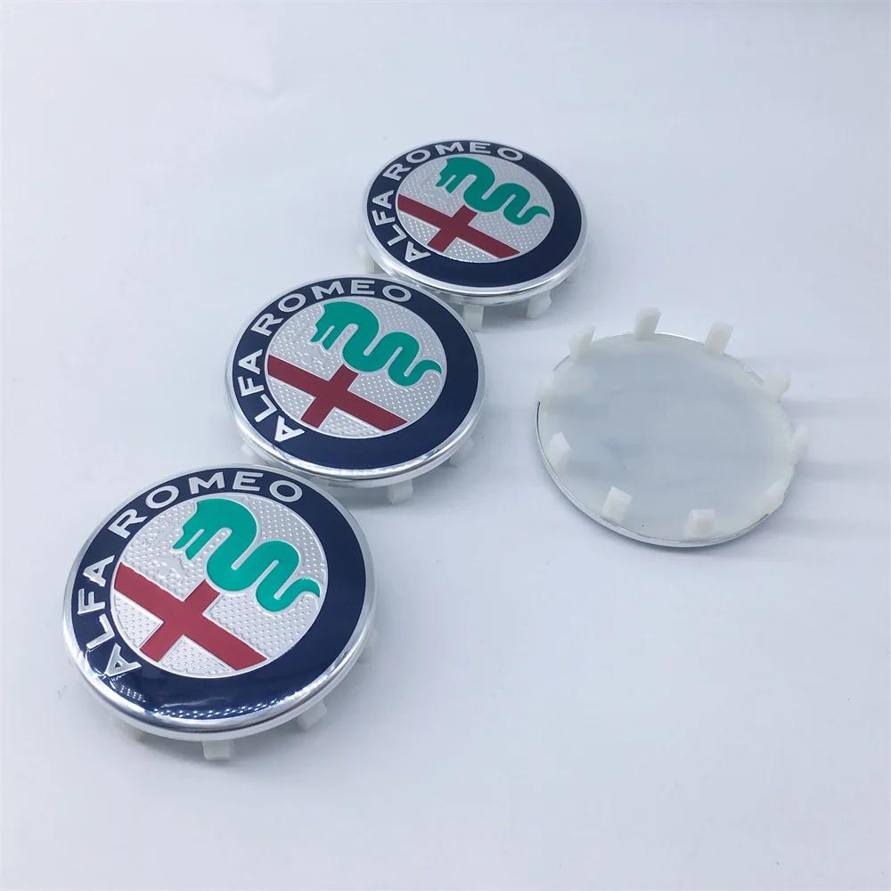 Car Stickers For Alfa Romeo 4pcs 60MM 10pin GTAM 159 147 166 Car Emblems Wheel Center Covers Hub Cap Stickers for Alfa Romeo Giu