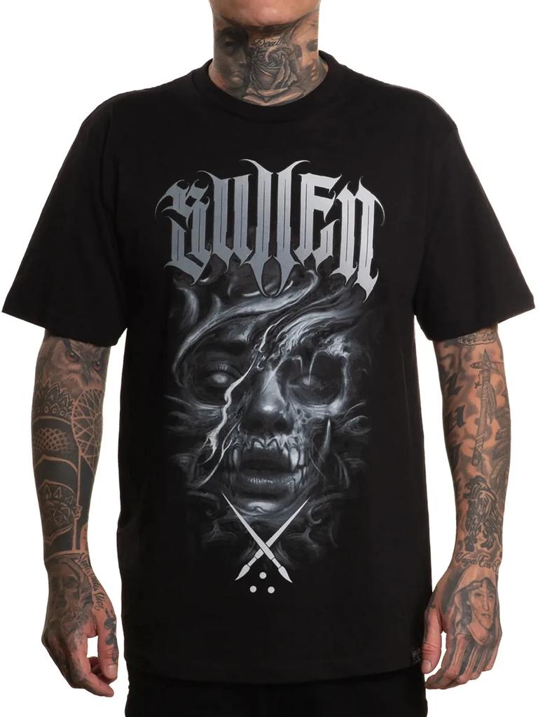 Sullen Men's El Pichie Muerte Short Sleeve Standard T-shirt Tops Tees Unisex Tattoo Style Tee
