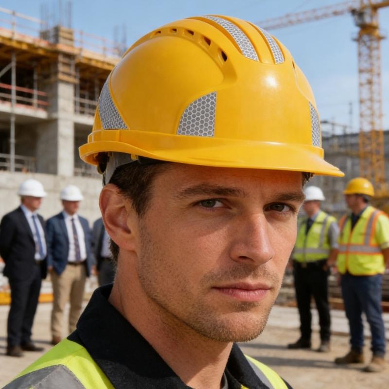 Reflective Safety Hard Hat With Adjustable Strap For Construction Workers And Night Cyclists Practical ABS Plastic