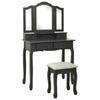 Day and Night - Day and Night Gray Paulownia Wood Dressing Table and Stool Set 80x69x141 Cm