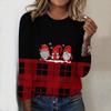 2025 Høst & Vinter Dame Ny Casual Rund Hals Langermet Topp 3D Julemønster Ideell Halloween Julegave