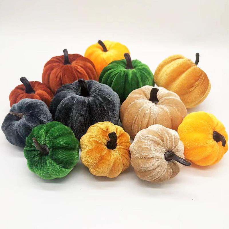 Thanksgiving Velvet Pumpkin Decoration - Table Ornament & Photography Prop