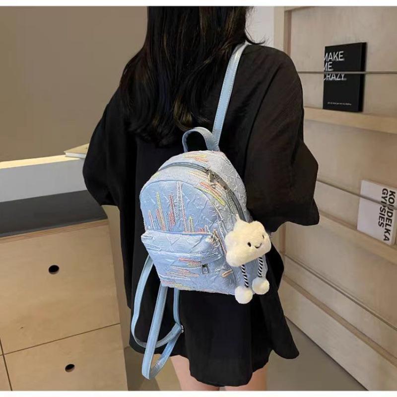 Adorable Mini Backpack for College Women's Spring Outings - Soft Girl Shoulder Bag