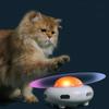Pet Electronic UFO Smart Funny Cat Turntable Toy Intelligent Funny Cat Stick Game Rotating Turntable Cat Toy Automatic Cleaning