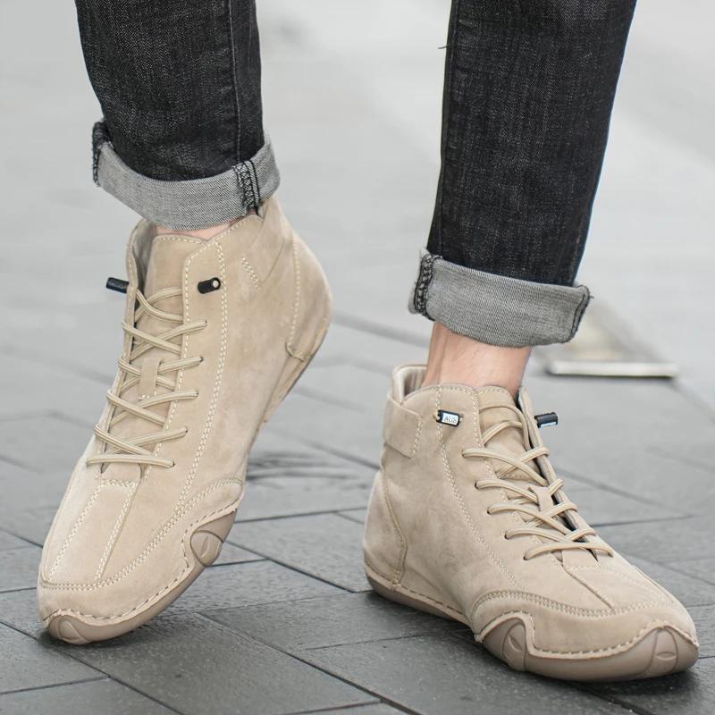 New in Casual Shoes Men Sneakers 2024 Male High Top Sneakers Winter Warm Designer Fashion Loafers Lace Up Shoes Men Ankle Boots