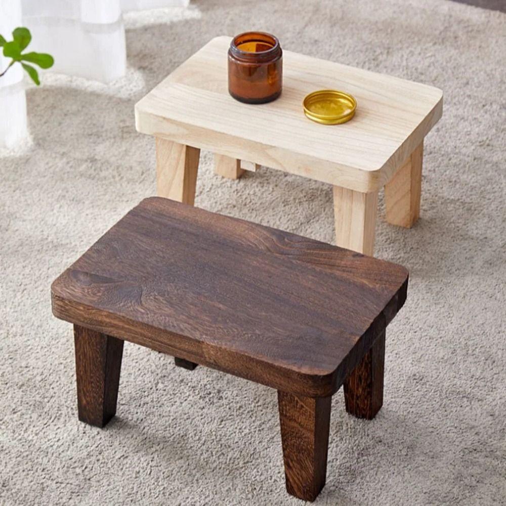 Japanese-style Small Stool Solid Wood Home Low Stool Footrest Shoe-changing Stools Office