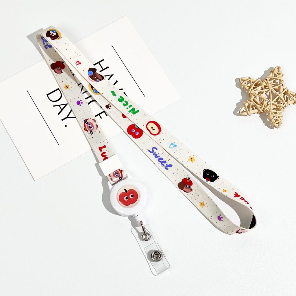 Cartoon Teleskopische Leichtziehbare Schnalle Lanyard Studenten Anti-Verlust Kartenhalter Halsband Langes Seil Arbeits Namensschild Namensschild Lanyard