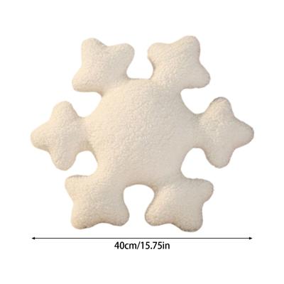Snowflake Shape White Furry Throw Pillow For Festives Home Decors Winter Holiday Cushion Sofa Bed Couch Accessories Gift