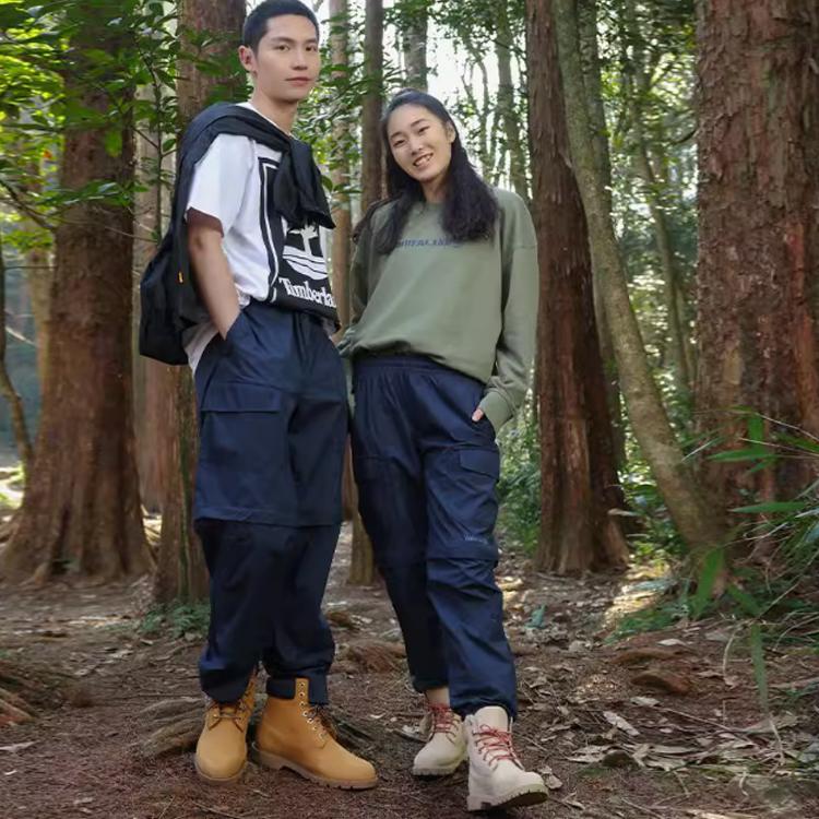 Timberland Solid Color Outdoor Water-Resistant Loose Casual Pants Unisex Pants Deep-Sapphire-Blue A6PBW-433