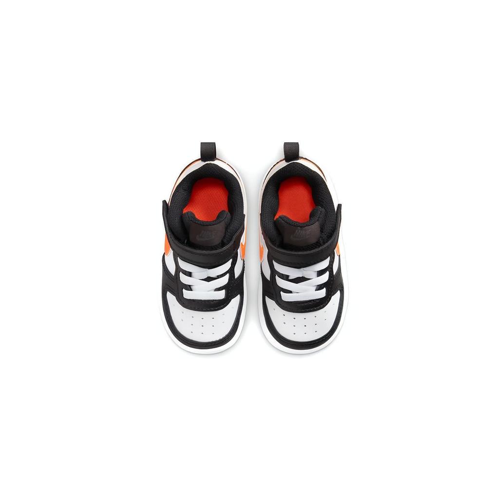 Nike Court Borough Low 2 Low Top Skateboard Shoes Black White Orange Infant And Toddler BQ5453-115