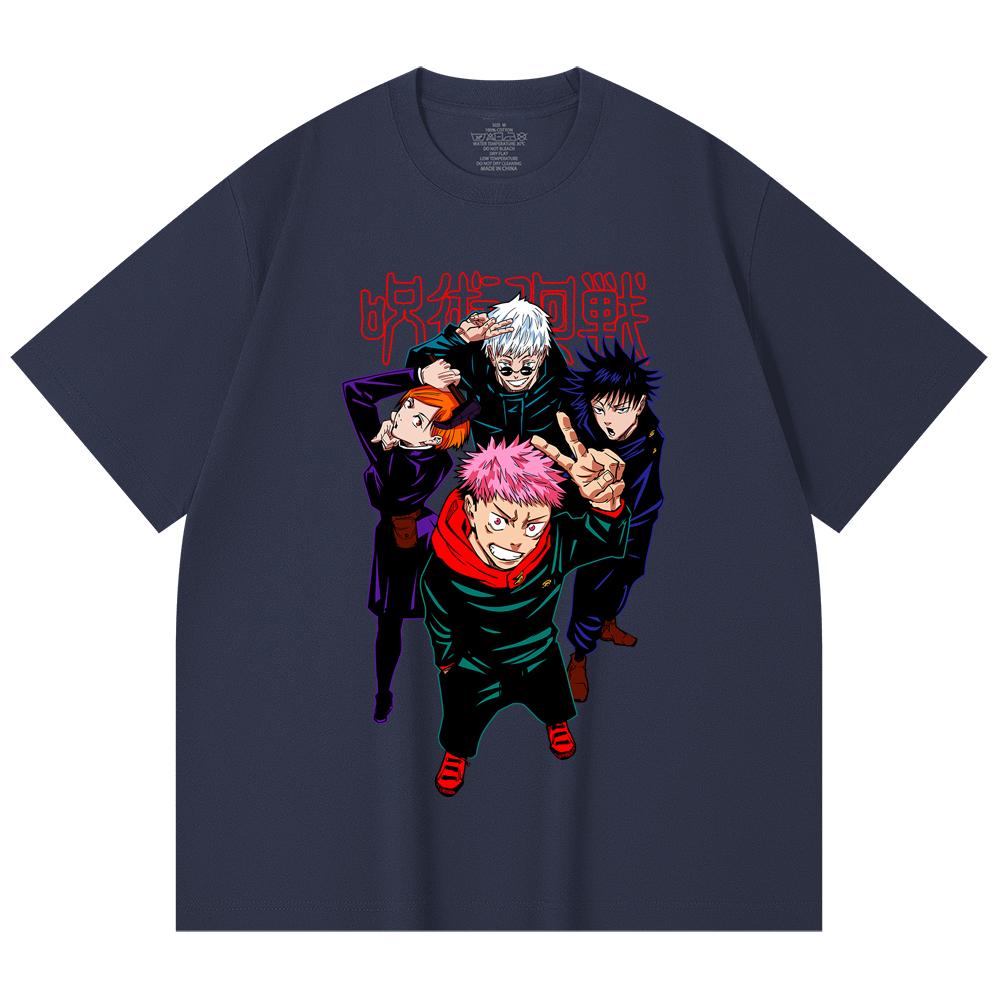 230 Gsm 100% Cotton Jujutsu Kaisen V12 Jujutsu High Print Unisex Heavy Cotton T Shirt