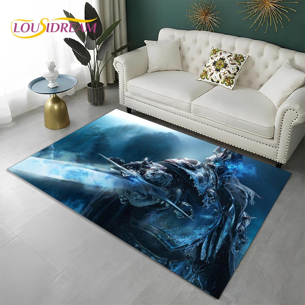World of Warcraft Game WOW Lich King DH Carpet Rug for Home Living Room Bedroom Sofa Doormat Decor,Area Rug Non-slip Floor Mat