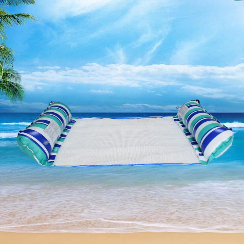 New Inflatable Floating Row Outdoor Foldable Backrest Clip Net Floating Bed Water Inflatable Supplies Deck Chair Floating Bed