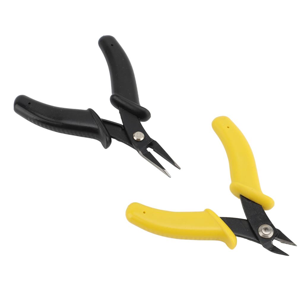 2Pcs Flat Nose Pliers Set Metal Soft Wire Cutters for Jewelry Making Wire Bending Tool Kit