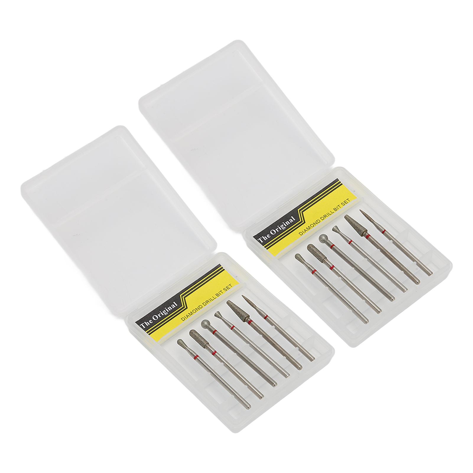 

12 шт. алмазных фрезерных насадок для маникюра с вращающейся головкой для шлифовки, полировки, придания формы ногтям