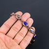 Blaues Saphirarmband, Handgefertigtes Edelsteinarmband, Kupfer elektrogeformter Antikschmuck, Für Verlobungsgeschenk