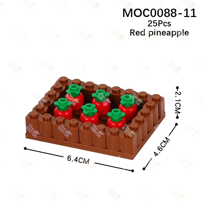 Serie Fattoria Verdura e Frutta Coltivazione Blocchi da Costruzione Fai da Te Modello Campo di Ananas Carote Zucca Giocattoli Per Bambini MOC0088