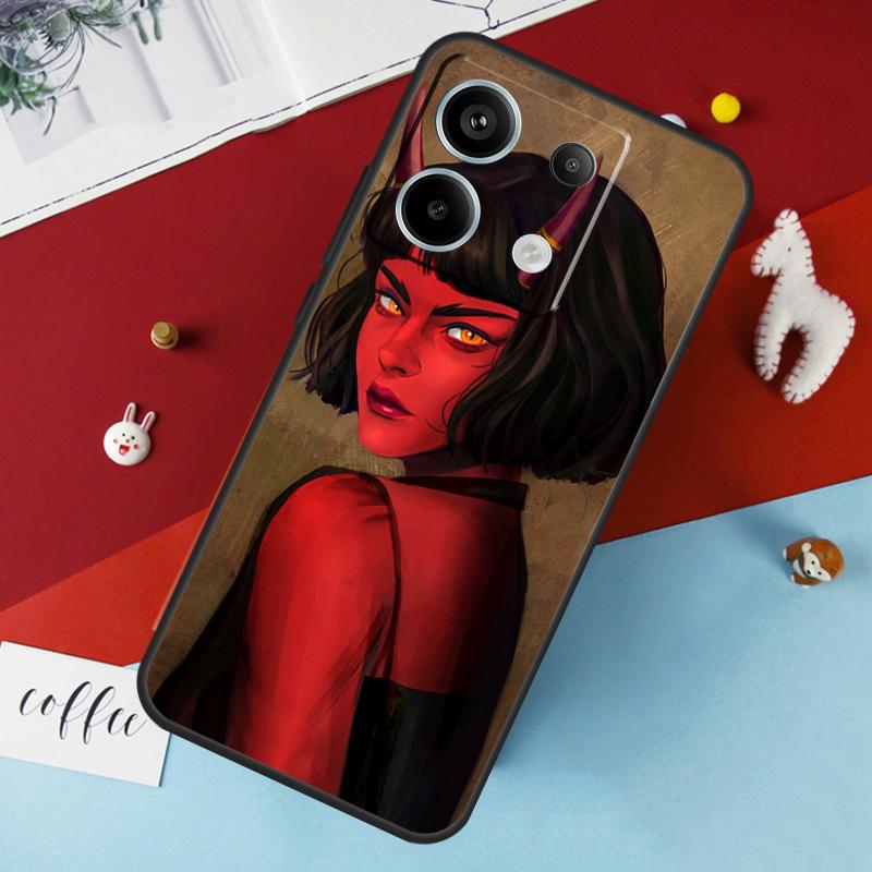 Devil Woman Case For Xiaomi Redmi Note 13 Pro 14 12 11 10 15 Pro Plus Redmi 10C 12C 13C 14C 15C 15 Cover