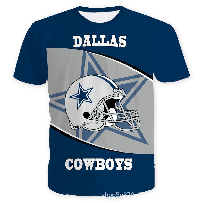 American Football Short Sleeved Men's 3D Digital Printed Sports NFL Sports Needle Eye T-shirt