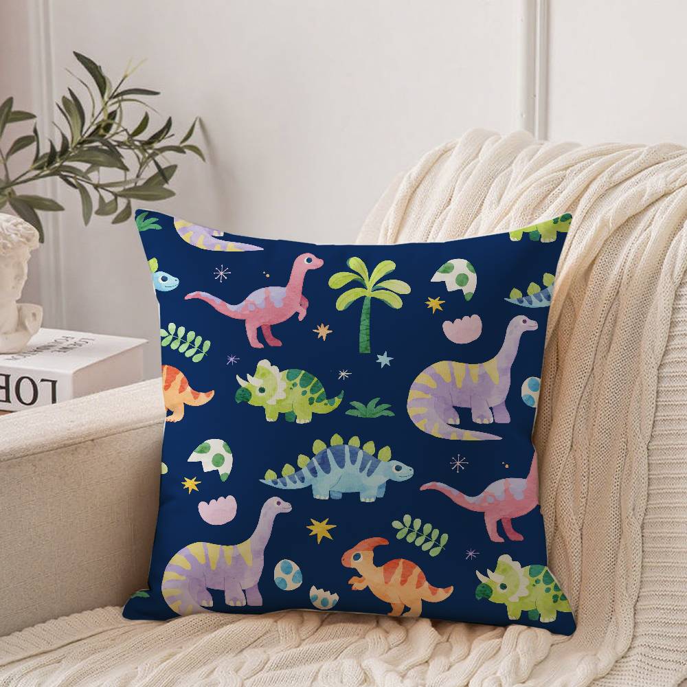 Cute Dinosaur Pattern Pillow Case Home Decor Throw For Sofa Bed Car Room Decor Gift Idea