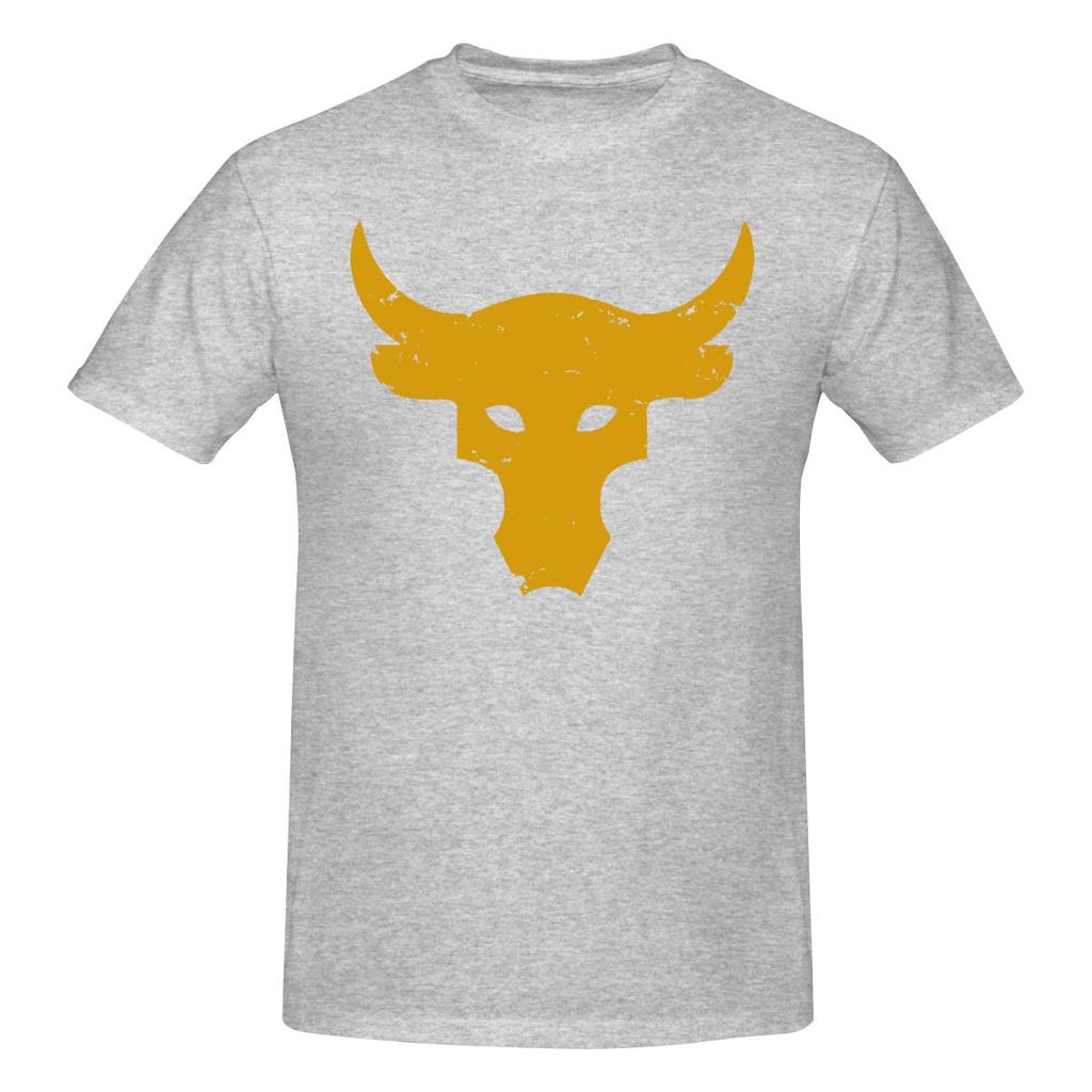 Brahma Bull The Rock Project Gym Smooth Tshirt Niche Personality Solid Colors Short Sleeve