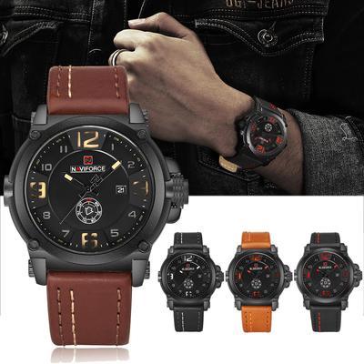 Casual Watch Leather Strap Business Sport Analog Quartz Watches
