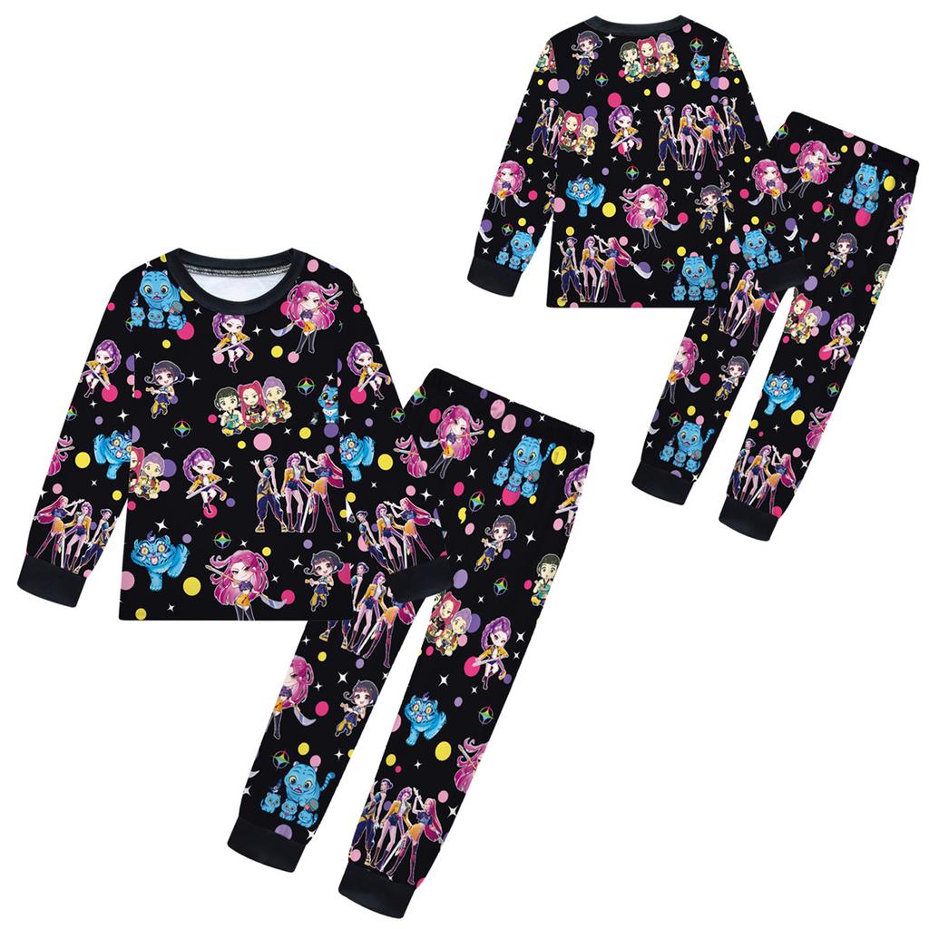 Children's Fashion Suit Skirt Round Neck Long Sleeve Top Pants