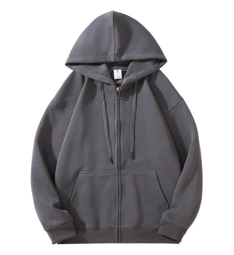 

Zipper Fashion Youthful Pullover Hooded Sweatshirt for Men Solid Color Sports Casual High-Street Hoodie Jacket S