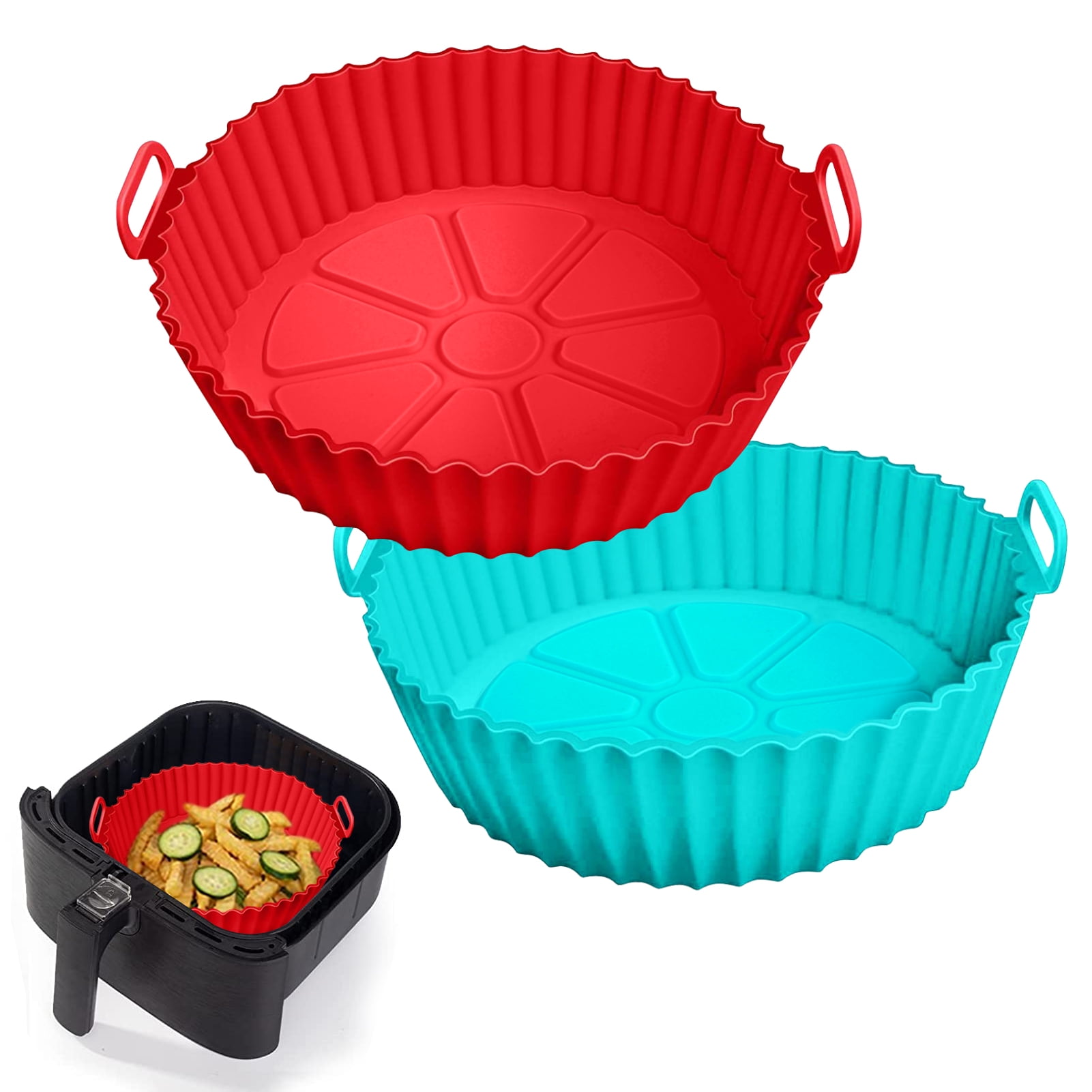 

Non-Stick Reusable Air Fryer Basket Liners, 8-Inch, 2-Pack