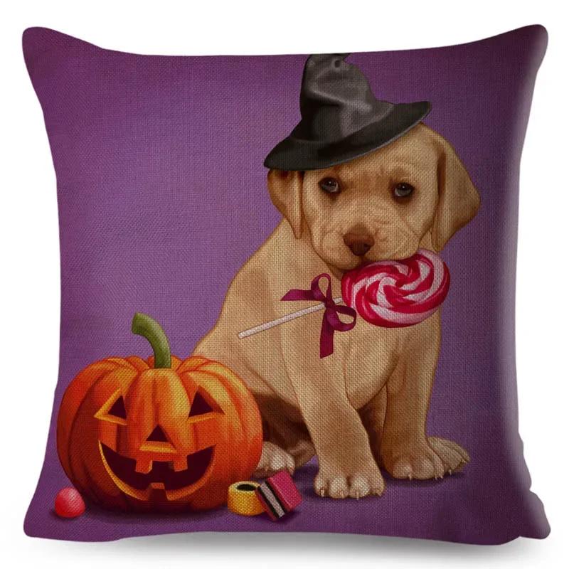 Cute Cartoon Dog Pillowcase Linen Decorative Pillowcase Office Home Sofa Decorative Cushion Cover 45*45Cm