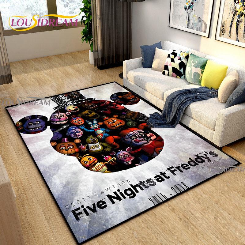 Horror Bear Night Game Carpet for Living Room Bedroom Rug Kitchen Kids Door Unslip Floor Mat Birthday gift photography props Rug