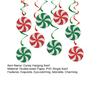 Christmas Candy Hanging Swirls Glitter Green Red White Candies Garland Banners Christmas Party Ceiling Streamer for Baby Shower Birthday Wedding Decor
