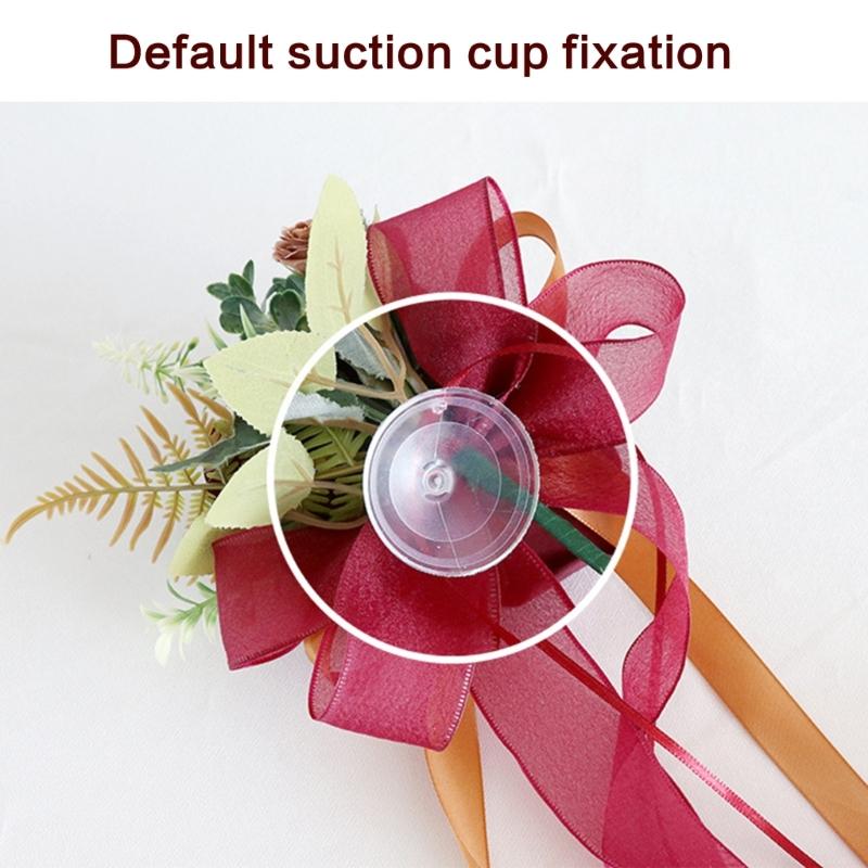 Set of 4 Luxurious Wedding Vehicle Embellishment Silk Flower Bouquets for Wedding Car Glasses and Handle Beautifications