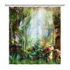 Natural Scenery Forest Shower Curtain Summer Jungle Tree Sunlight Landscape Bathroom Curtain Home Decor Waterproof Bath Curtain
