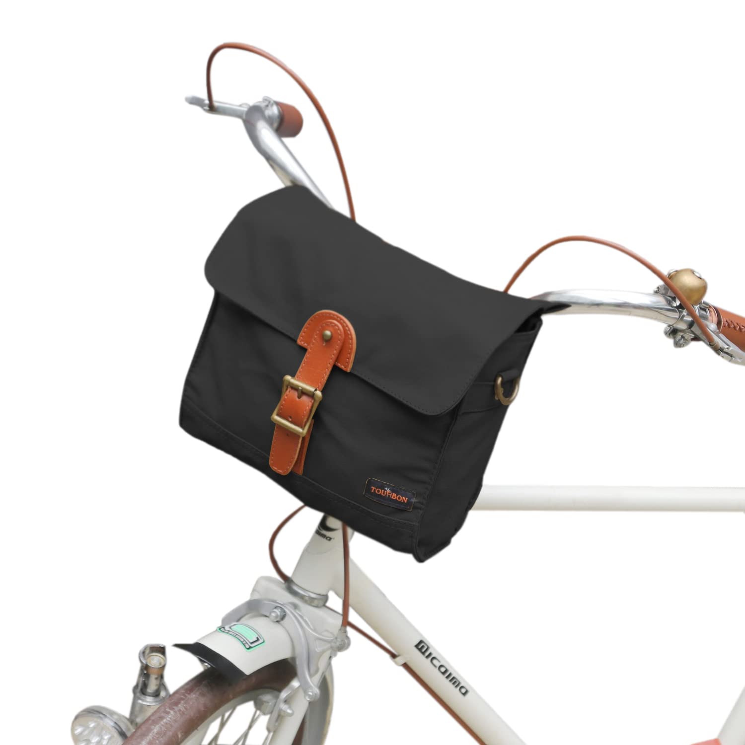 

TOURBON Handlebar Bag, Bicycle Side Bag, Retro Style Shoulder Bag, Easy Installation, Motorcycle Side Bag
