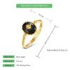 WES 925 Silver Gemstone Open Ring for Women Natural Black Agate 6*8mm Retro Vintage Fine Jewelry Gift For Mom