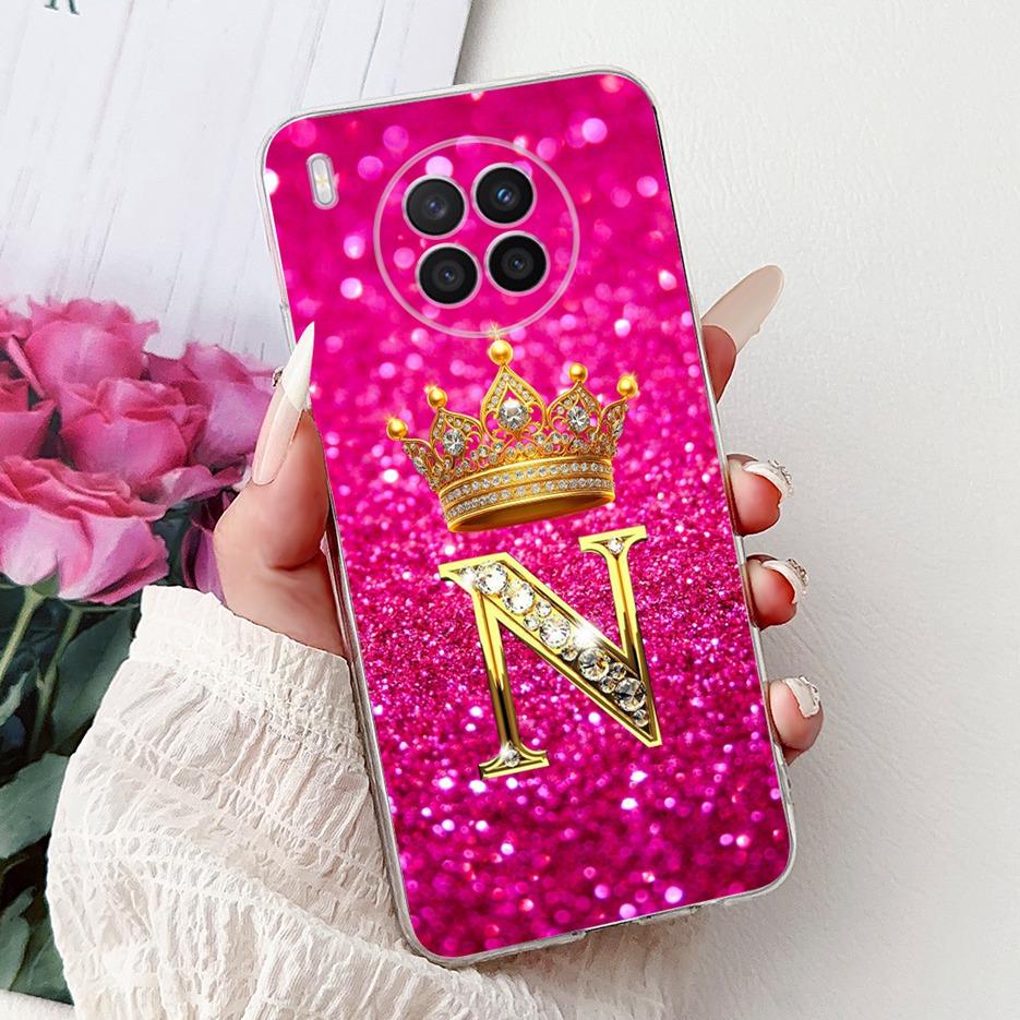 For Huawei Nova 8i Case Honor 50 Lite New Crown Letters Cover Clear Silicone Soft Slim Phone Case For Honor 50 Lite Nova8i Shell