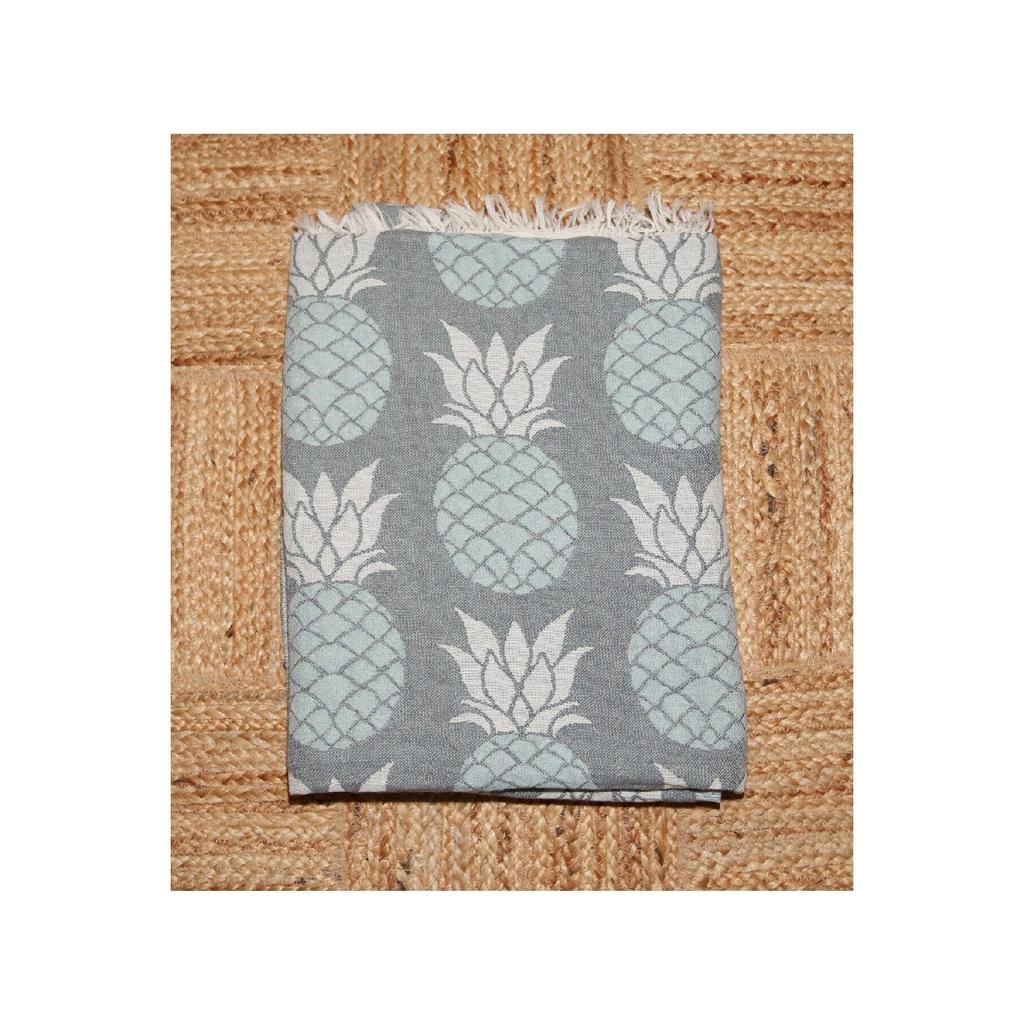 M'any Pineapple Pattern Reversible Turkish Bath Beach Loincloth 100% Organic Cotton