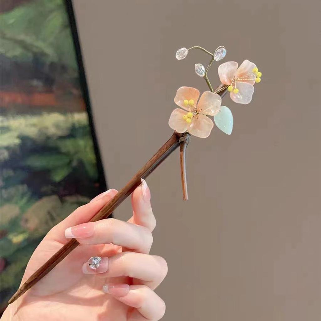 Hair Clasp Sticks With Flower Pendant Hair Stick Vintage Chinese Style Bridal Hair Jewelry Accessories For Women Wedding Hanfu