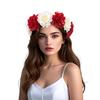 Fascia per capelli con fermaglio per capelli a forma di fiore simulato per primavera ed estate, camelia rossa e bianca, copricapo per matrimonio, festival, festa, fiore per capelli, accessori per capelli