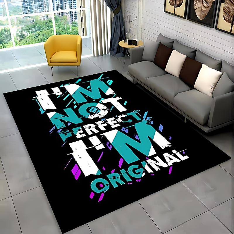 Einige lustige Wörter Schwarz Weiß Farbe Teppich, Wohnzimmer und Schlafzimmer Haushaltsartikel Sofamatten, Fußmatte Boden Anti-Rutsch Teppich, Geschenk