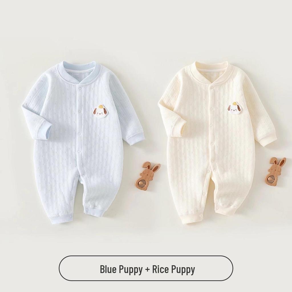 Jingqi Gesteppter Warmer Strampler für Neugeborene: Herbst/Winter Pyjamas & Oberbekleidung