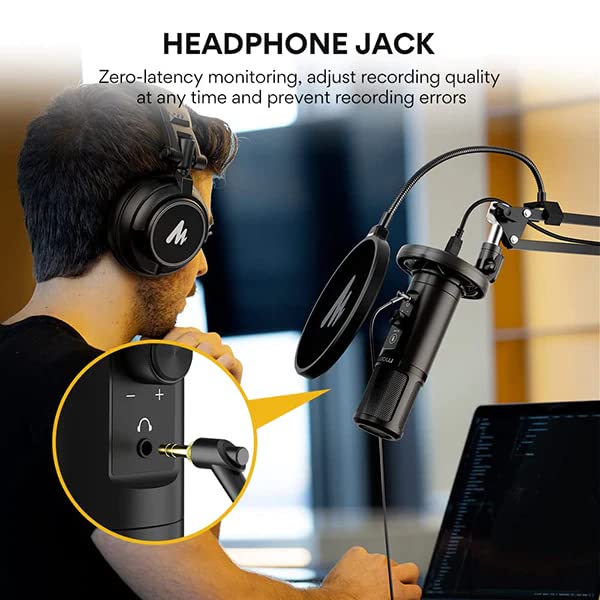 Microphone USB Condenser Microphone Stand Microphone for PC USB Microphone Distribution Microphone [MAONO] [USB Microphone/Arm Set] (AU-PM422)