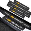 NIM7 4-Piece Carbon Fiber Look Door Sill Protectors for Chevrolet Silverado Impala Malibu Cruze etc Scratch Resistant,Easy Install