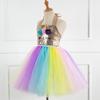 Regenbogen Pailletten Einhorn Kleid mit Flügeln & Kopfschmuck - Europäischer & Amerikanischer Stil 2026 für Mädchen