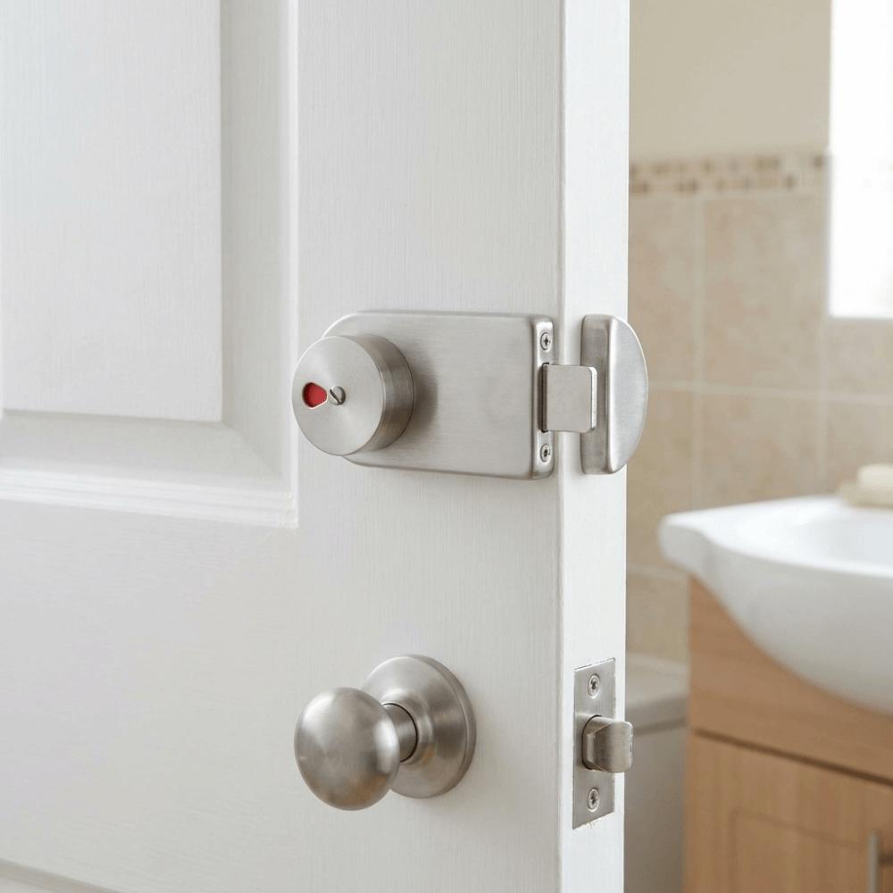 Rust Resistance Indicator Bolt Lock 304 Stainless Steel Public Toilet Lock  Partition Door