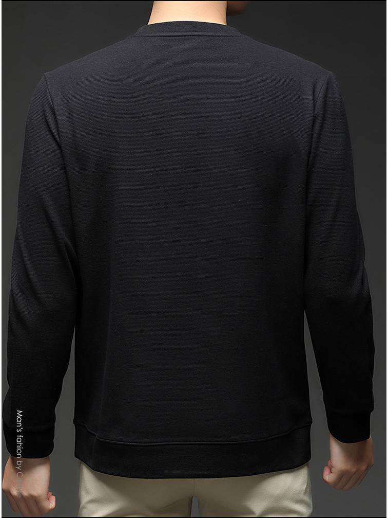 Men's Versatile Stretch Round Neck Base Layer T-shirt for Spring/Autumn