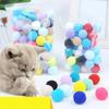 Katzenspielzeug Interaktives Starttraining Kreative Kätzchen Mini-Pompons Spiele Stretch Plüsch Ball Spielzeug Katzenbedarf Haustierzubehör