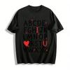 I Love You Alphabet Print Casual T-Shirt For Adults And Kids Pure Cotton T-shirt