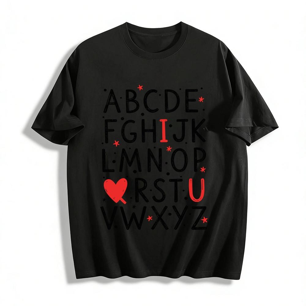 

I Love You Alphabet Print Casual T-Shirt For Adults And Kids Pure cotton T-shirt XXS